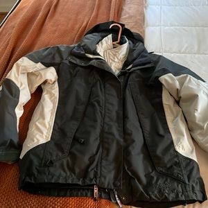 Llbean waterproof jacket with zip out quilted liner